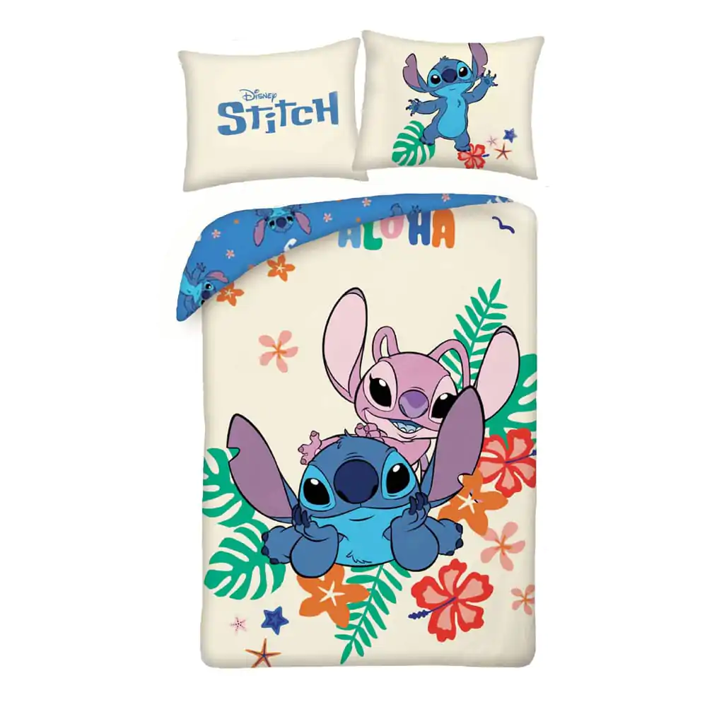 Lilo & Stitch Duvet Set Stitch & Angel Flowers 140 x 200 cm / 70 x 90 cm   product photo