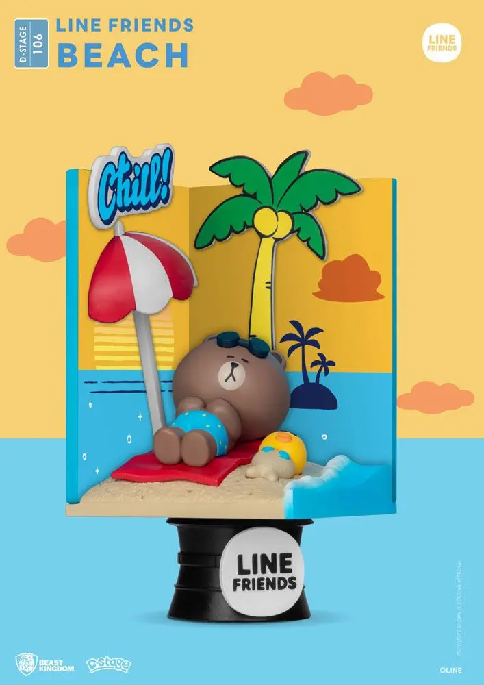 Line Friends D-Stage PVC Diorama Beach Closed Box Version 16 cm product photo