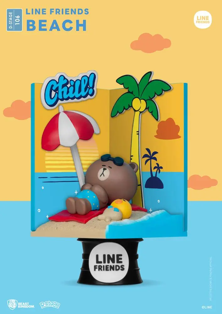 Line Friends D-Stage PVC Diorama Beach 16 cm product photo