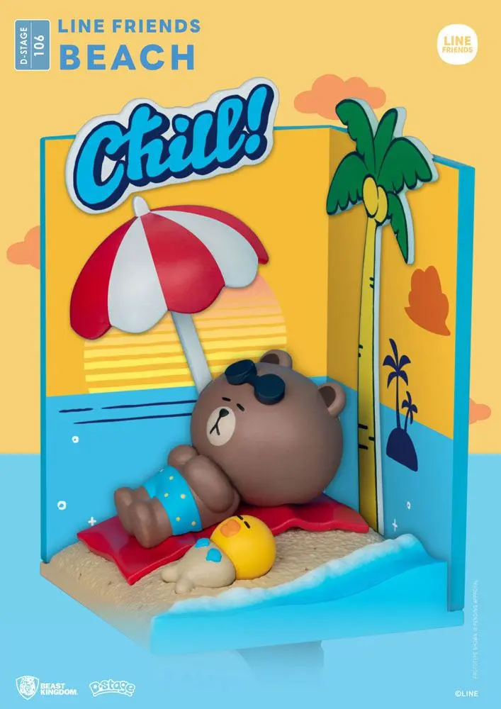 Line Friends D-Stage PVC Diorama Beach 16 cm product photo