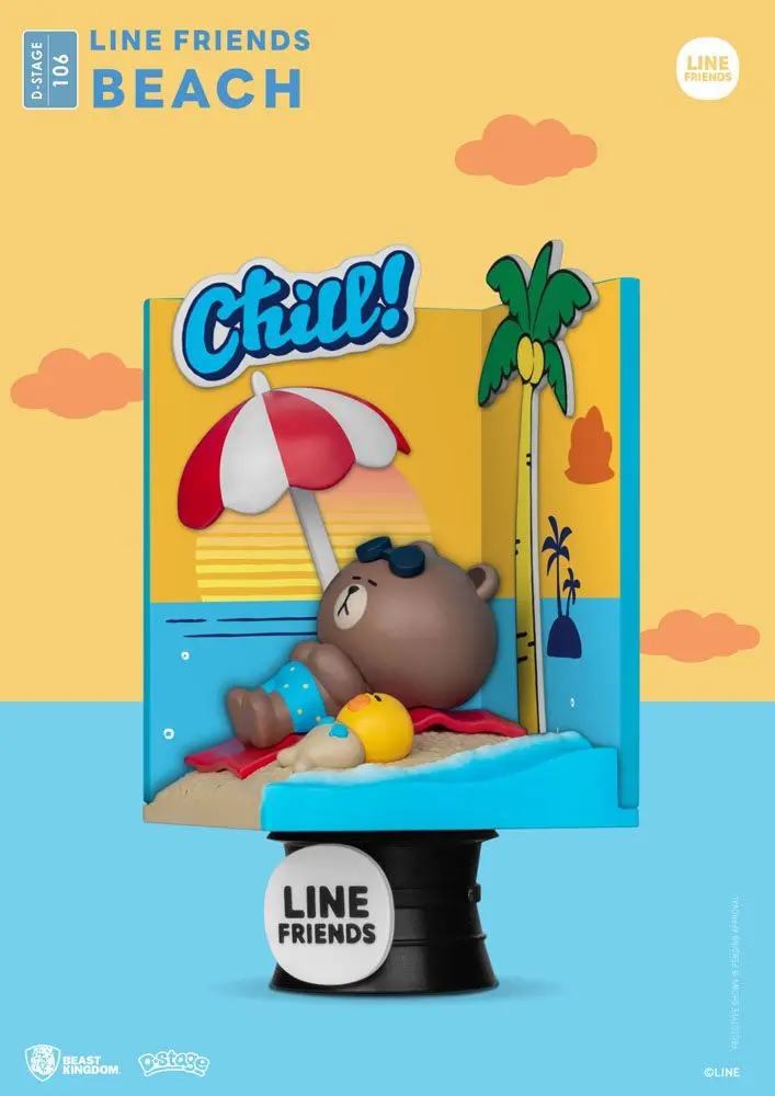 Line Friends D-Stage PVC Diorama Beach 16 cm product photo