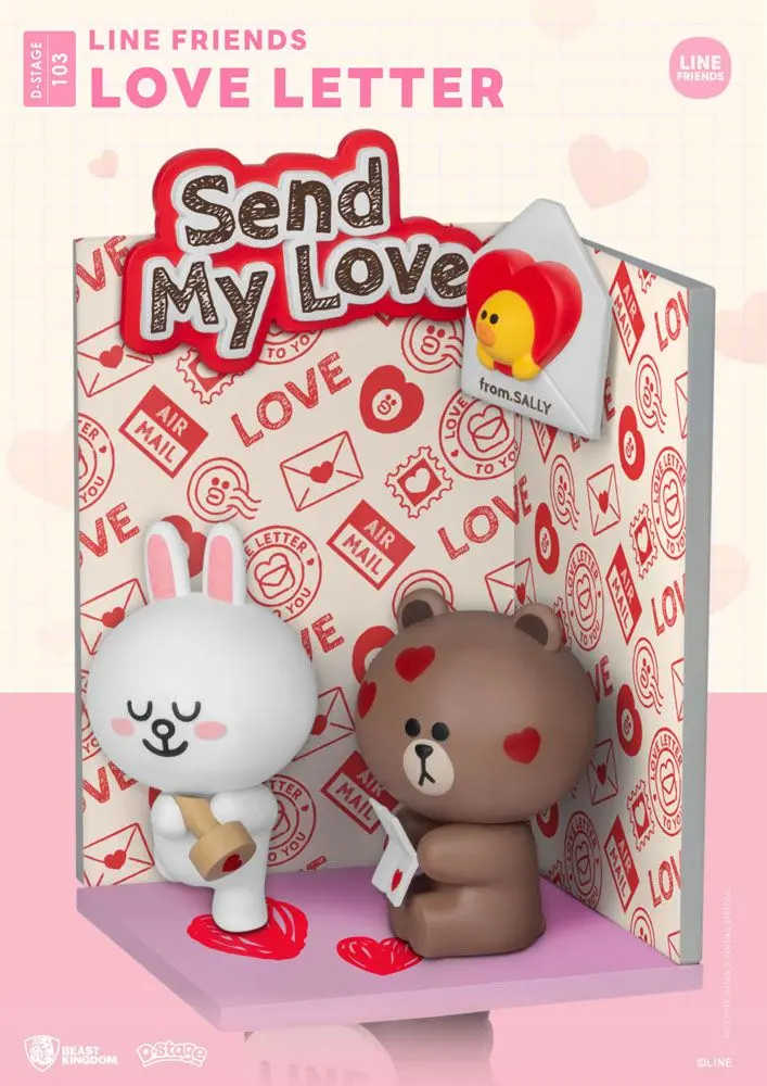 Line Friends D-Stage PVC Diorama Love Letter 16 cm product photo