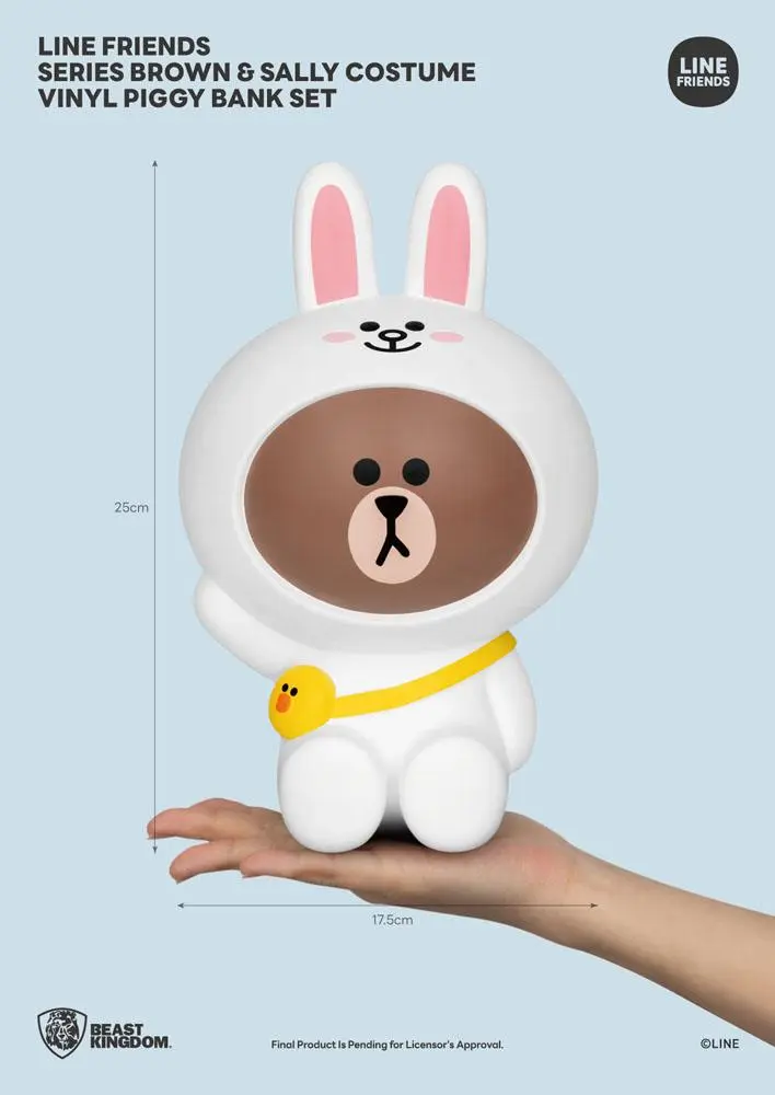 Line Friends Series Vinyl Piggy Bank Set Brown &amp; Sally 21 - 25 cm product photo