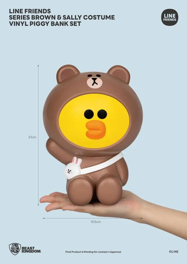 Line Friends Series Vinyl Piggy Bank Set Brown &amp; Sally 21 - 25 cm product photo
