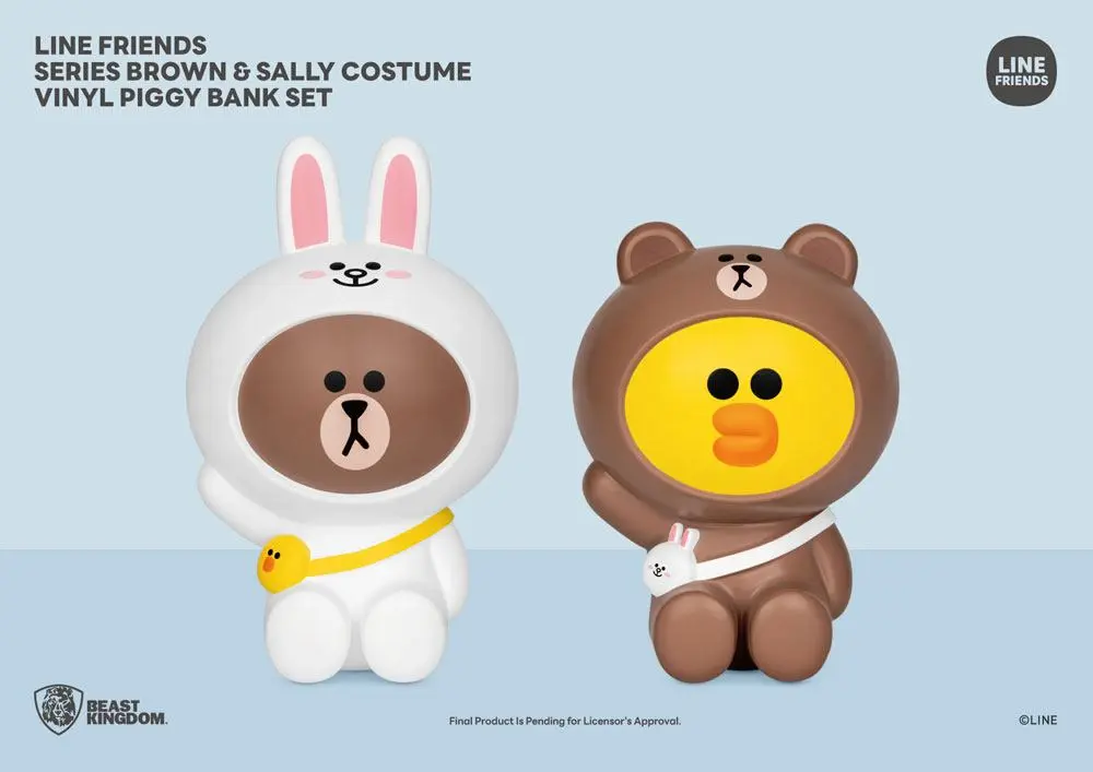 Line Friends Series Vinyl Piggy Bank Set Brown &amp; Sally 21 - 25 cm product photo