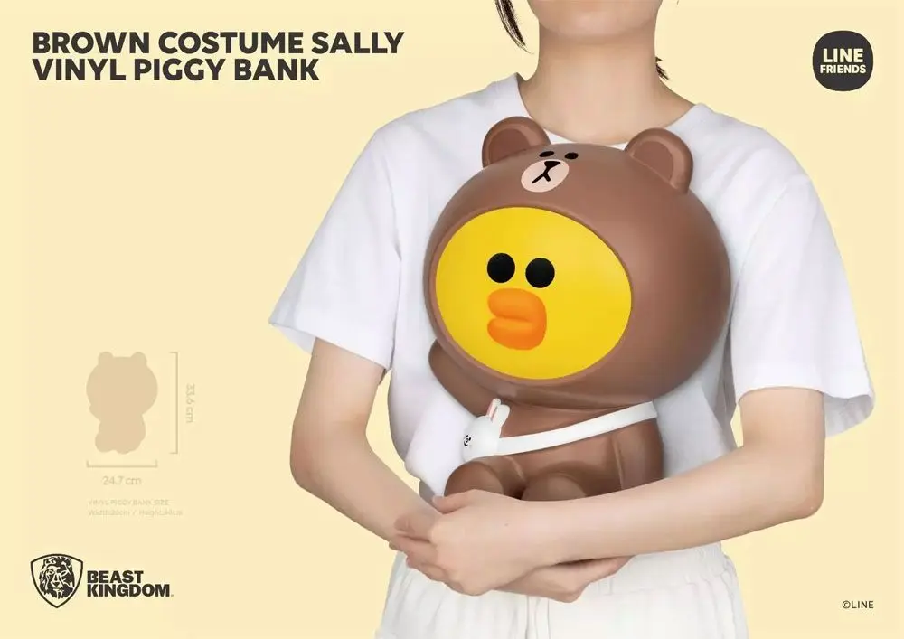 Line Friends Series Vinyl Piggy Bank Brown Costume Sally 34 cm product photo