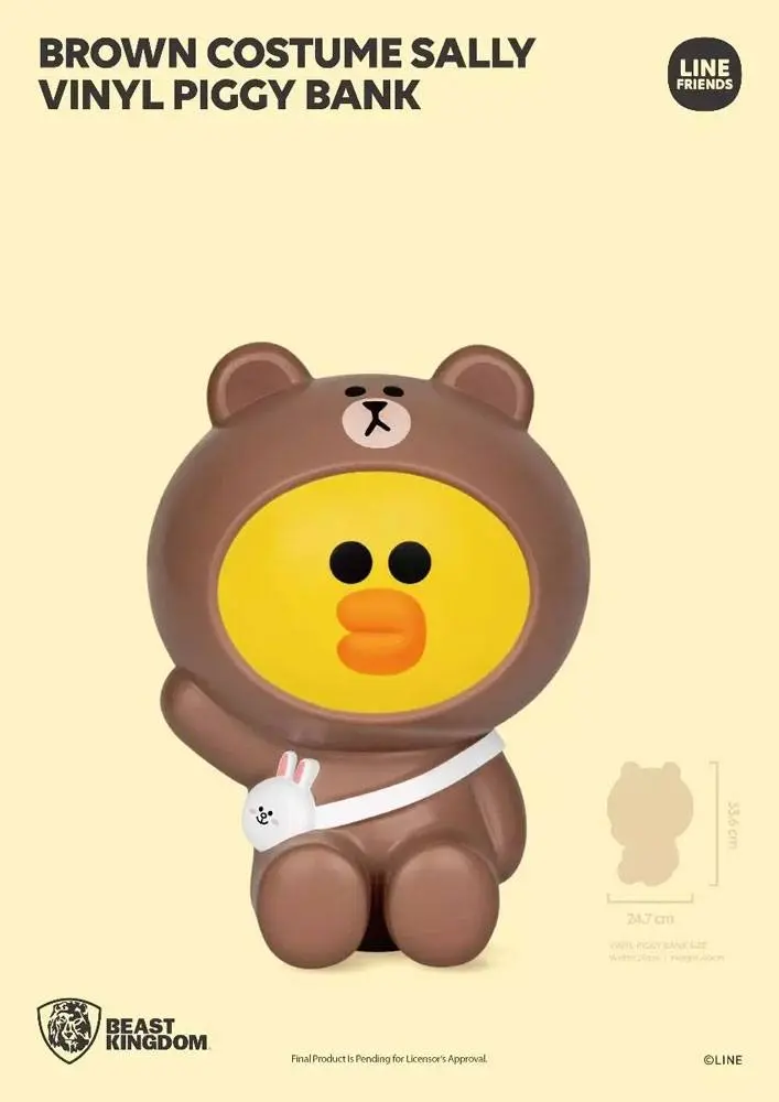 Line Friends Series Vinyl Piggy Bank Brown Costume Sally 34 cm product photo