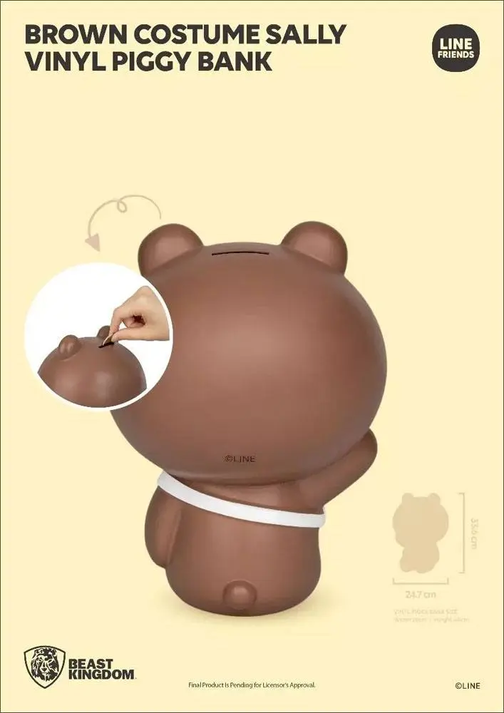 Line Friends Series Vinyl Piggy Bank Brown Costume Sally 34 cm product photo