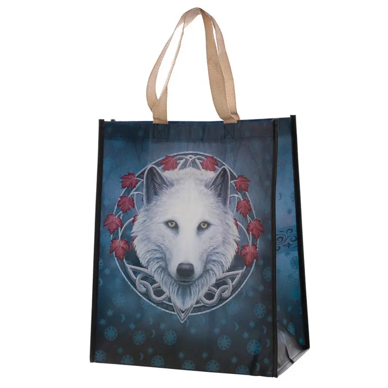 Lisa Parker Autumn Guardian Wolf shopping bag product photo