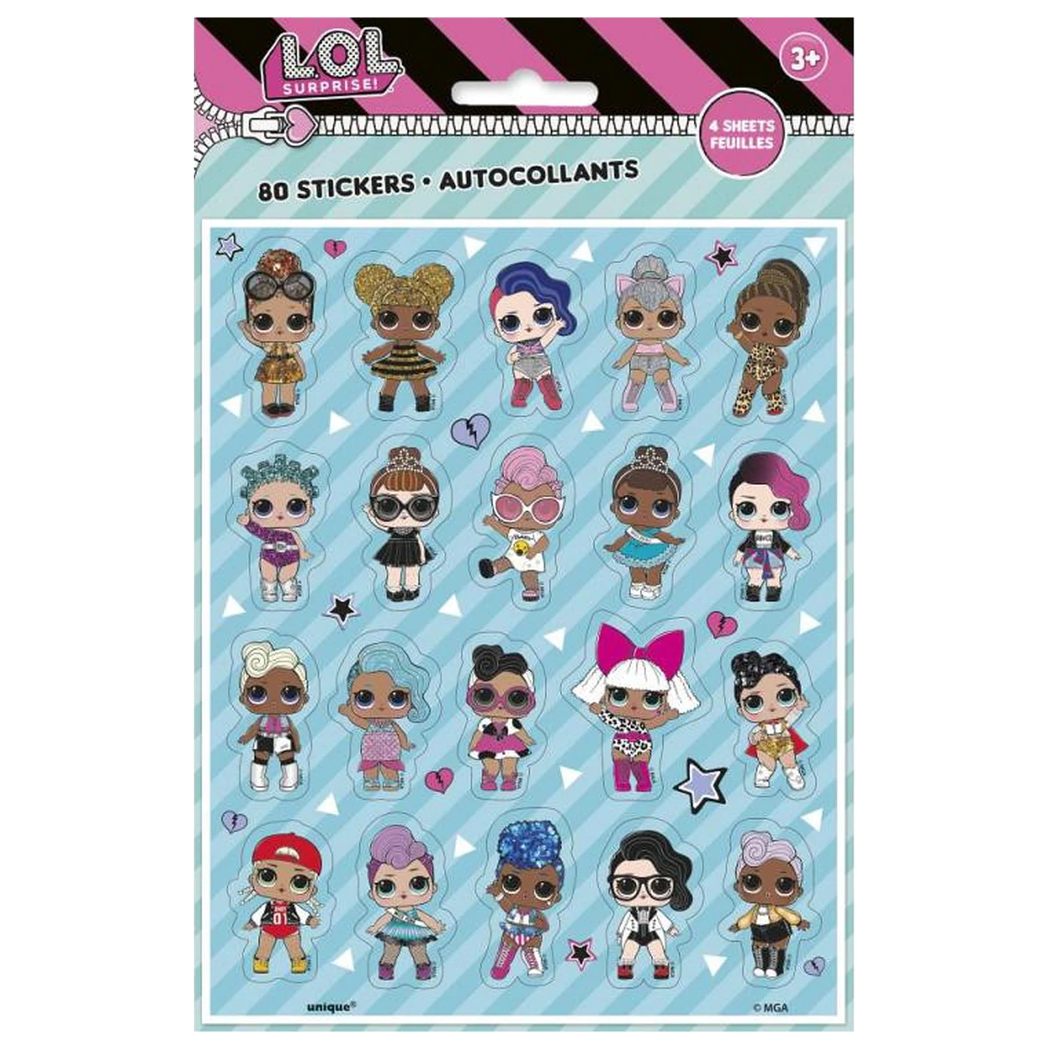 LOL Surprise Friends sticker set 4 sheets product photo