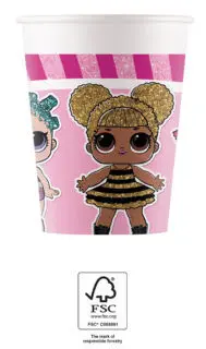 LOL Surprise Glitterati paper cups 8 pcs 200 ml FSC product photo