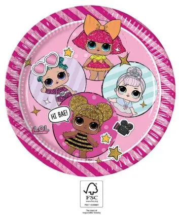 LOL Surprise Glitterati Paper Plates, Pack of 8, 23 cm, FSC product photo