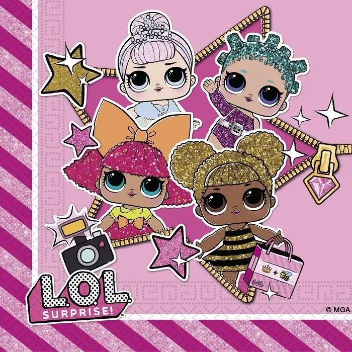 LOL Surprise Glitterati Napkins 20 pcs product photo