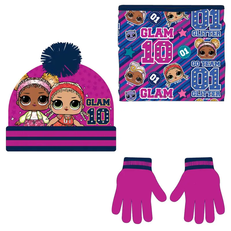 LOL Surprise Kids winter set snood hat gloves product photo