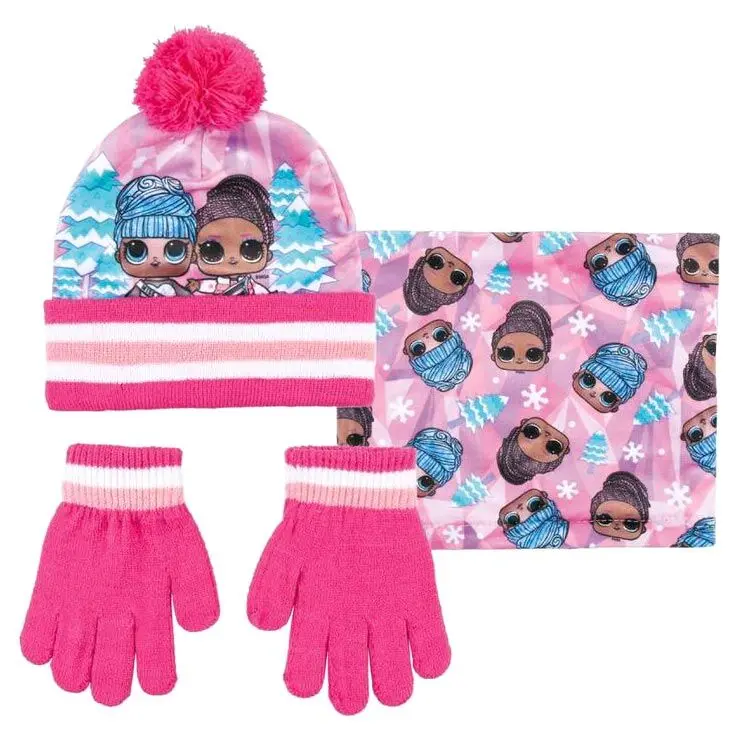 LOL Surprise Kids winter set snood hat gloves product photo