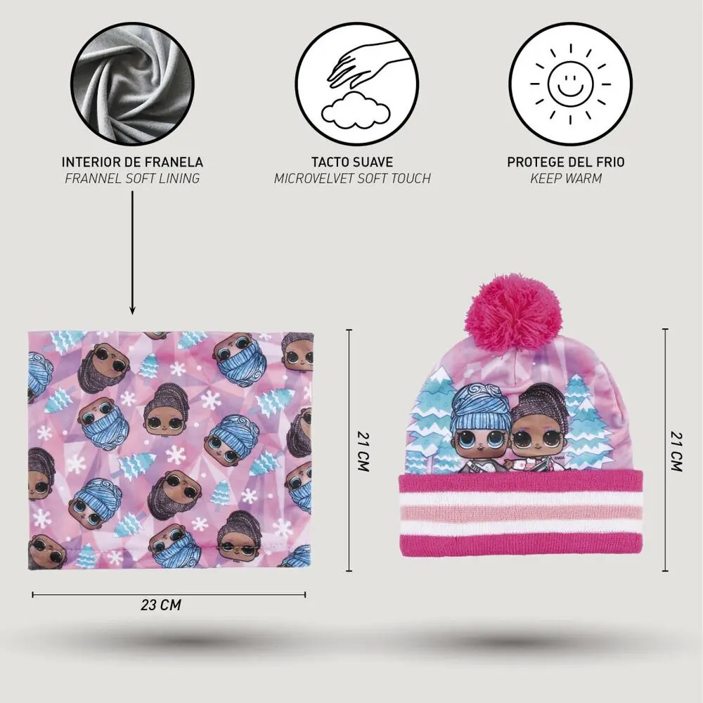 LOL Surprise Kids winter set snood hat gloves product photo
