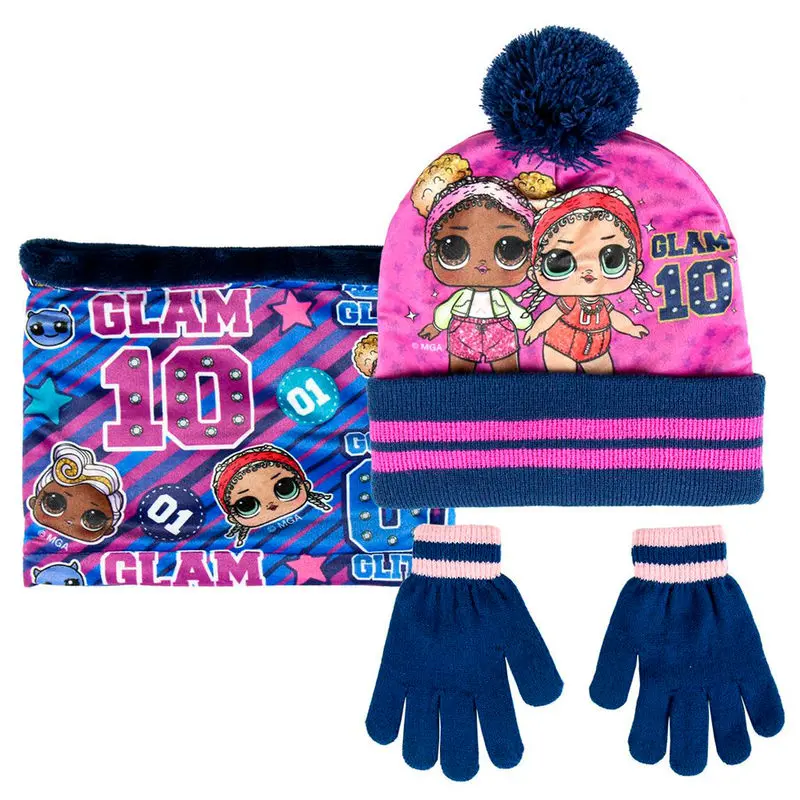 LOL Surprise Kids winter set snood hat gloves product photo