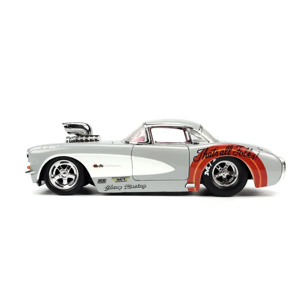 Looney Tunes Hollywood Rides Diecast Model 1/24 1957 Chevrolet Corvette with Bugs Bunny Figur product photo