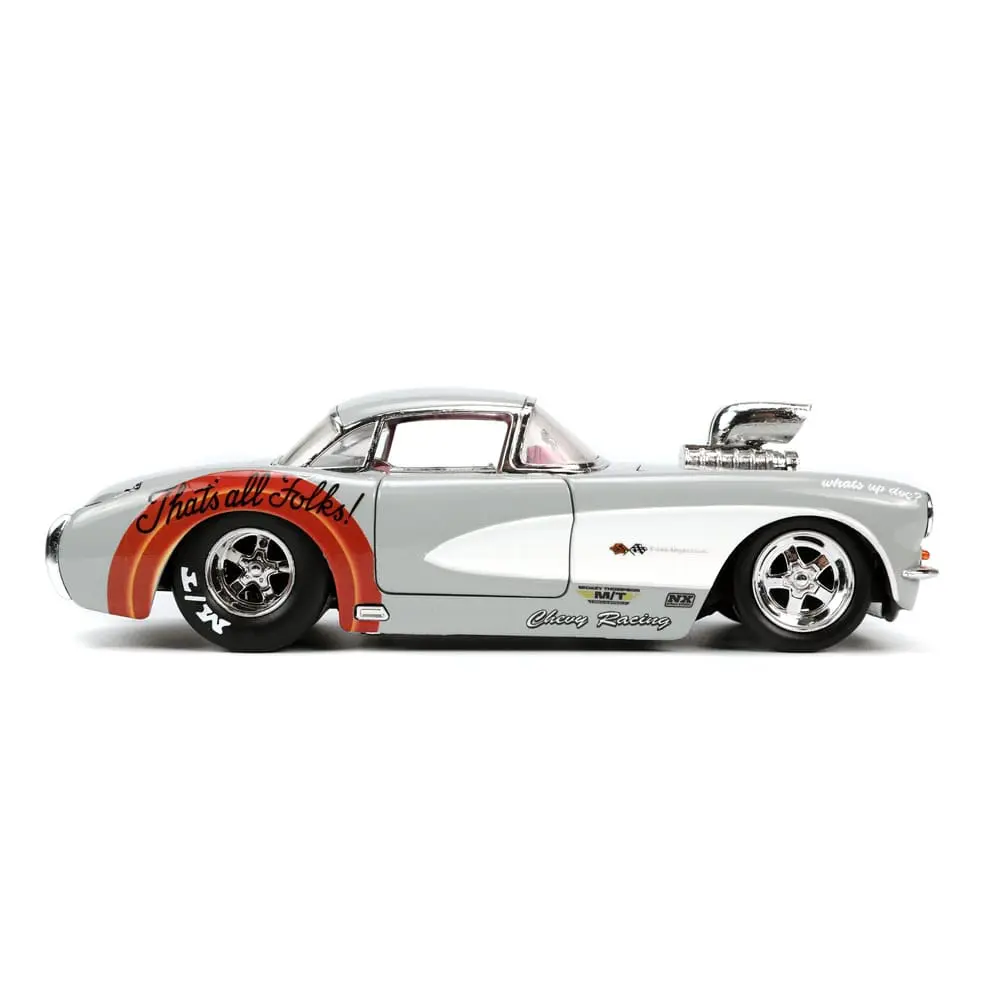 Looney Tunes Hollywood Rides Diecast Model 1/24 1957 Chevrolet Corvette with Bugs Bunny Figur product photo