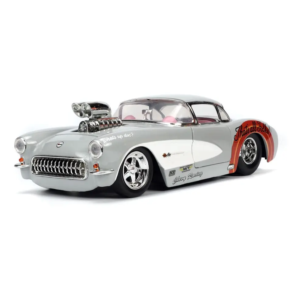 Looney Tunes Hollywood Rides Diecast Model 1/24 1957 Chevrolet Corvette with Bugs Bunny Figur product photo