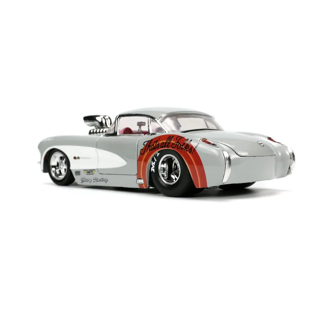 Looney Tunes Hollywood Rides Diecast Model 1/24 1957 Chevrolet Corvette with Bugs Bunny Figur product photo