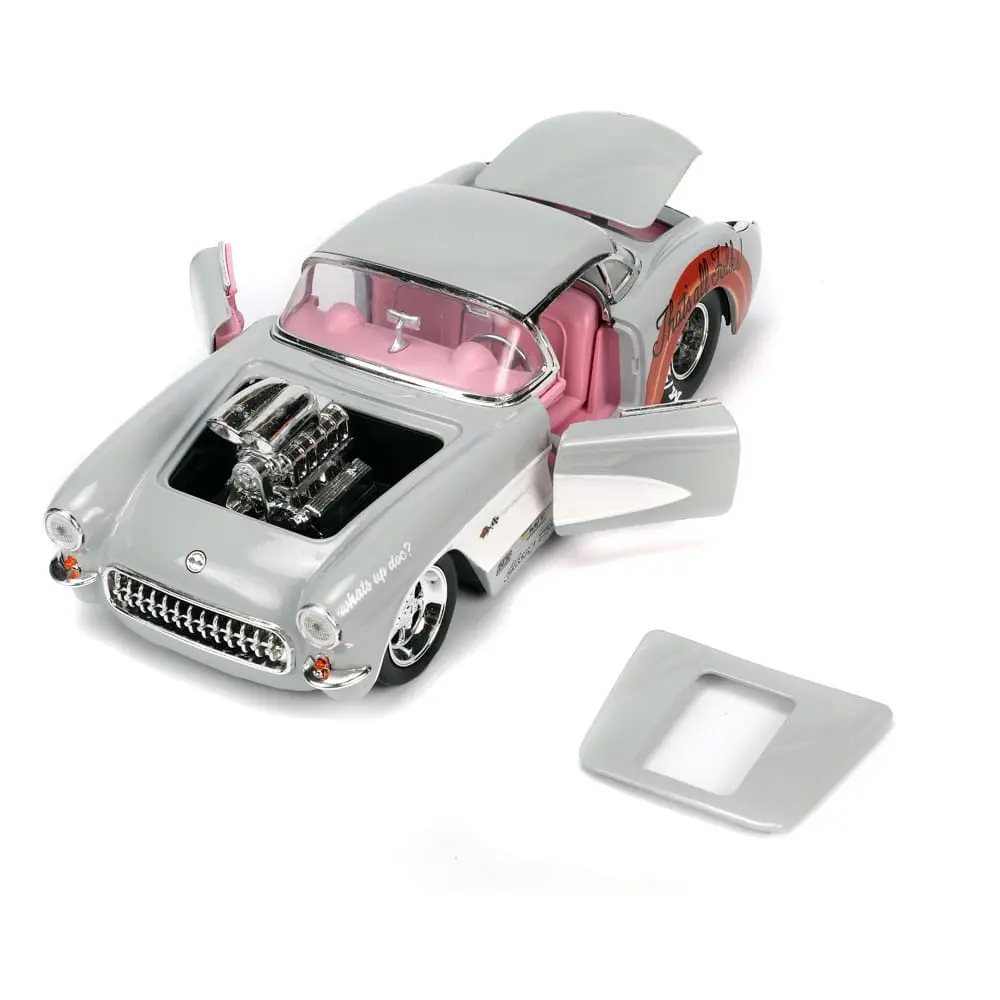 Looney Tunes Hollywood Rides Diecast Model 1/24 1957 Chevrolet Corvette with Bugs Bunny Figur product photo