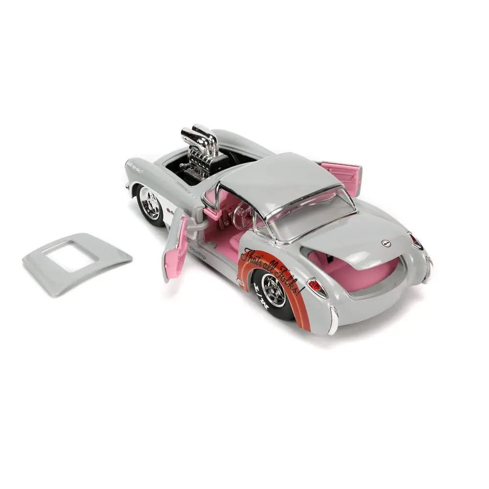 Looney Tunes Hollywood Rides Diecast Model 1/24 1957 Chevrolet Corvette with Bugs Bunny Figur product photo