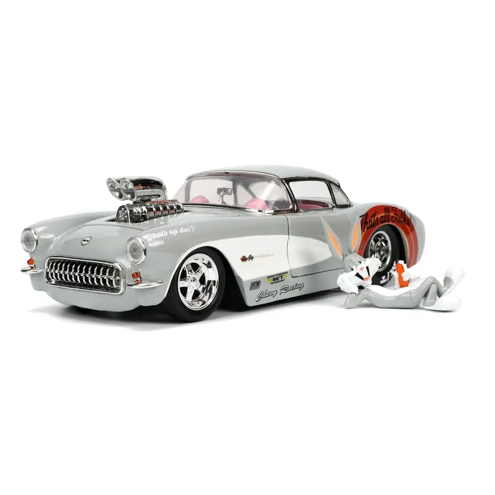 Looney Tunes Hollywood Rides Diecast Model 1/24 1957 Chevrolet Corvette with Bugs Bunny Figur product photo