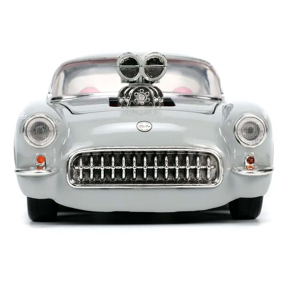 Looney Tunes Hollywood Rides Diecast Model 1/24 1957 Chevrolet Corvette with Bugs Bunny Figur product photo