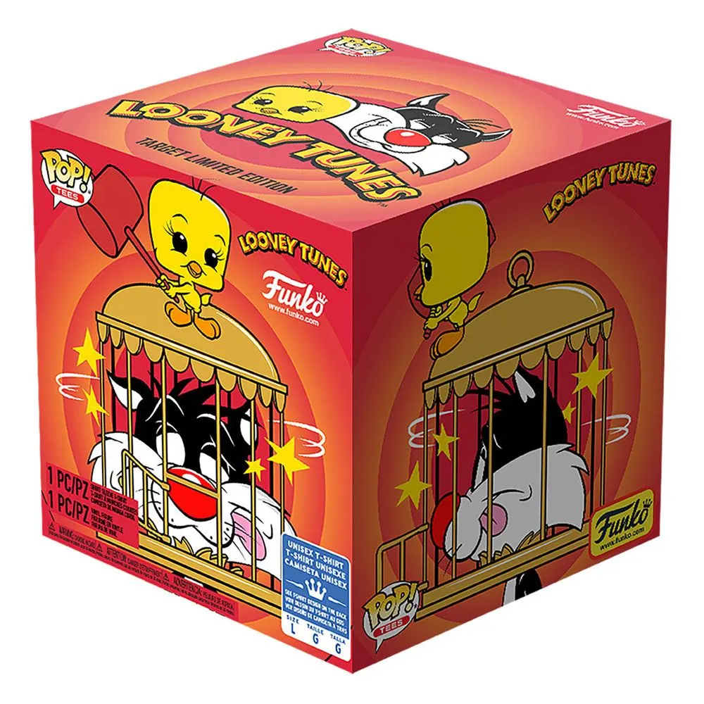 Looney Tunes POP! & Tee Box Sylvester & Tweety Flocked Exclusive figure & tee box termékfotó