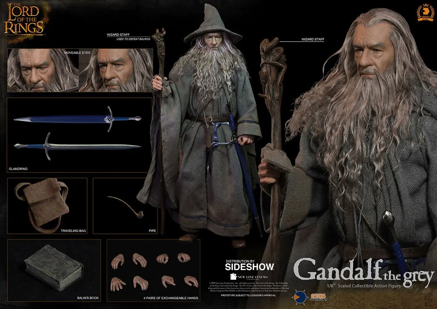 Lord of the Rings Action Figure 1/6 Gandalf 32 cm product photo