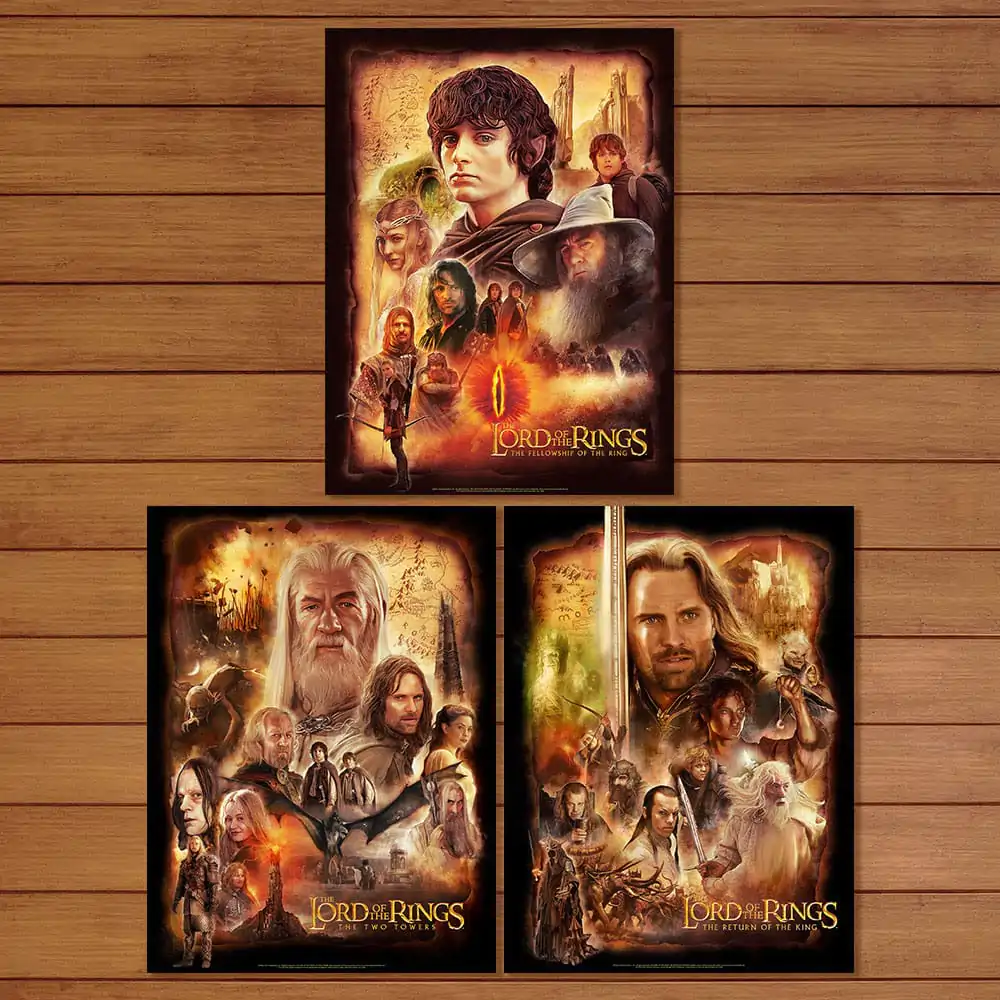 Lord of the Rings Set of 3 Art Prints The Fellowship of the Ring 46 x 61 cm - unframed product photo