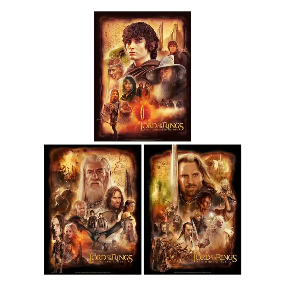 Lord of the Rings Set of 3 Art Prints The Fellowship of the Ring 46 x 61 cm - unframed product photo