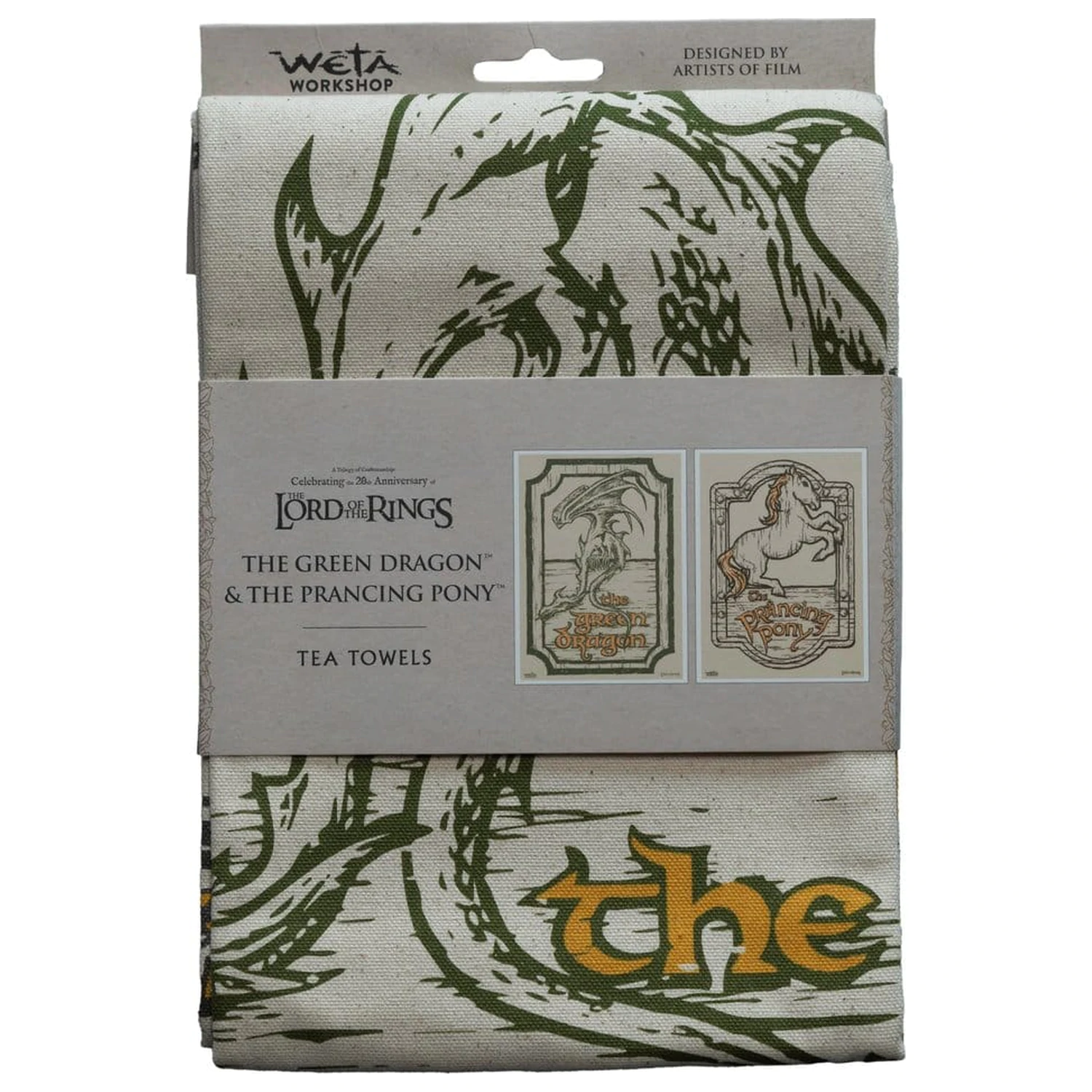 Lord of the Rings Tea Towel 2-Pack Green Dragon & Prancing Pony 69 cm  product photo