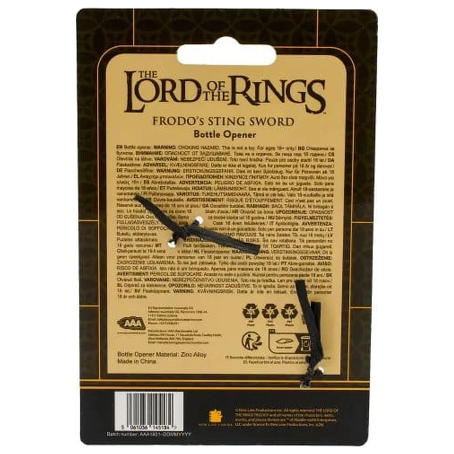 Lord of the Rings Bottle Opener Sting Sword product photo
