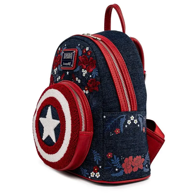 Marvel by Loungefly Backpack Captain America 80th Anniversary Floral Shield product photo
