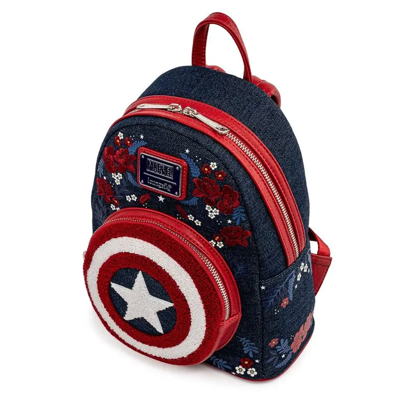 Marvel by Loungefly Backpack Captain America 80th Anniversary Floral Shield product photo
