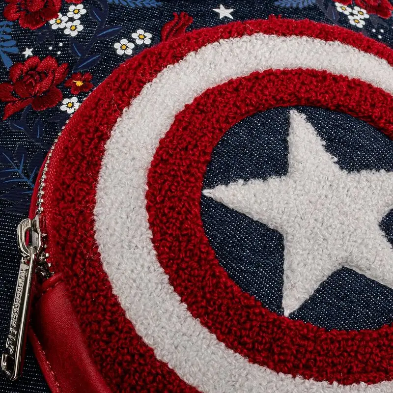 Marvel by Loungefly Backpack Captain America 80th Anniversary Floral Shield product photo