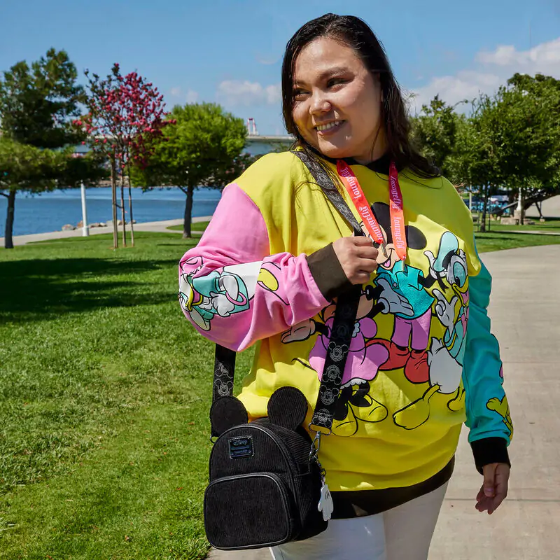Loungefly Disney 100 Mickey Mouse Classic convertible mini backpack &amp; crossbody bag 20cm product photo