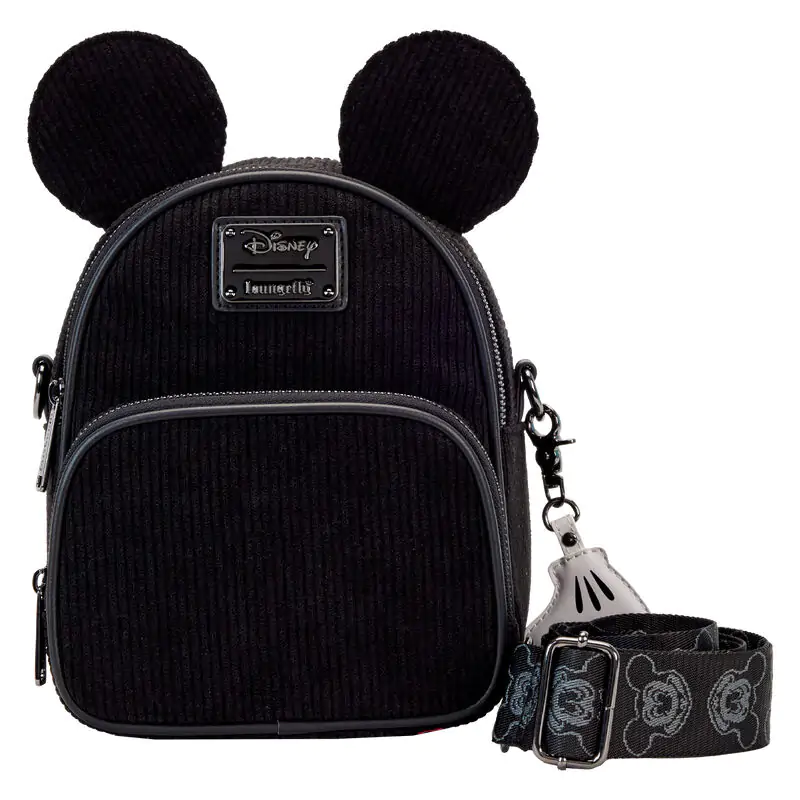 Loungefly Disney 100 Mickey Mouse Classic convertible mini backpack &amp; crossbody bag 20cm product photo