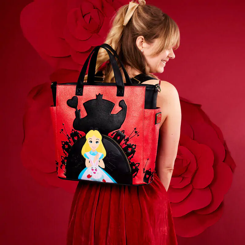 Loungefly Disney Alice In Wonderland Villains convertible tote bag product photo