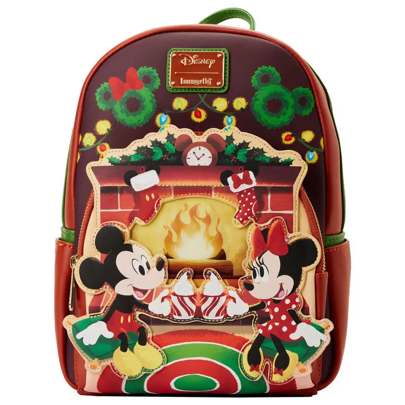 Disney by Loungefly Backpack Mickey &amp; Minnie Hot Cocoa Fireplace Light Up product photo