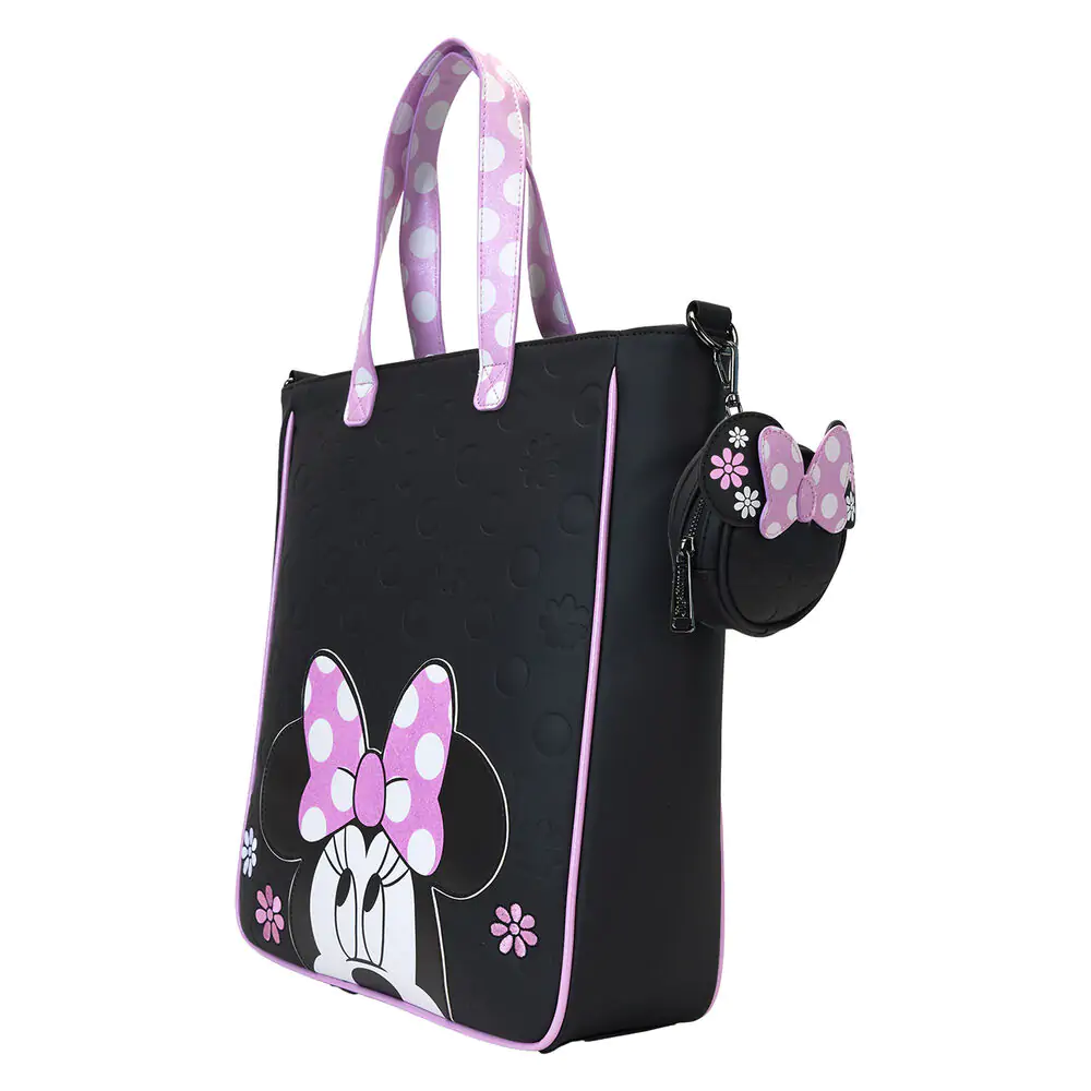 Loungefly Disney Minnie Floral Rock the Dots tote bag with coin bag product photo