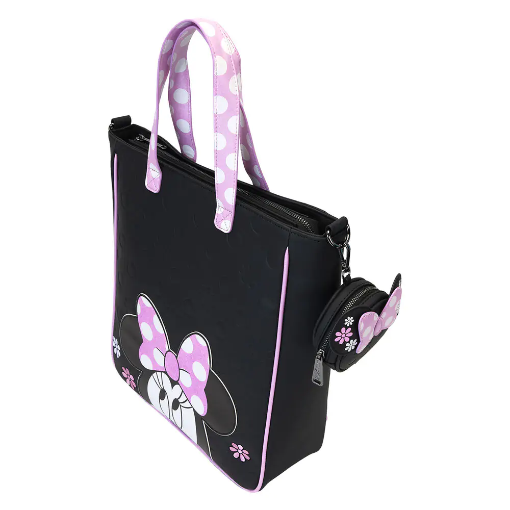 Loungefly Disney Minnie Floral Rock the Dots tote bag with coin bag product photo