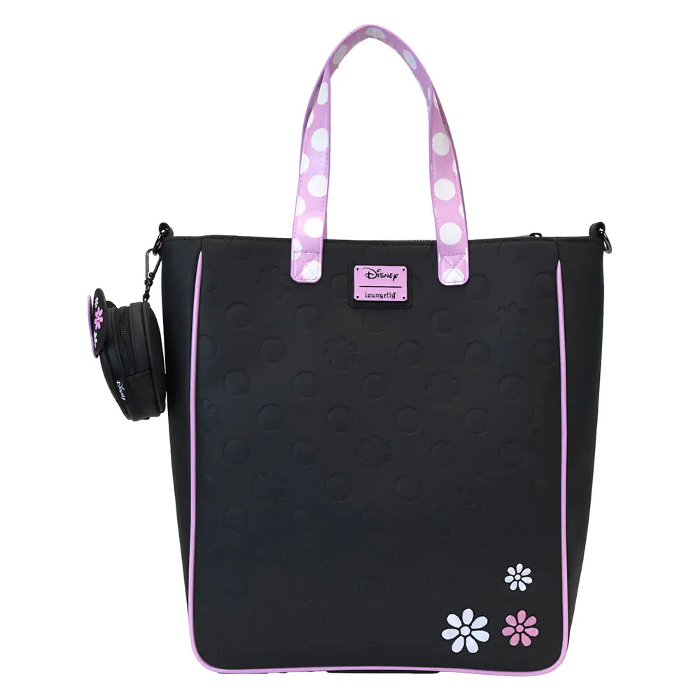 Loungefly Disney Minnie Floral Rock the Dots tote bag with coin bag product photo