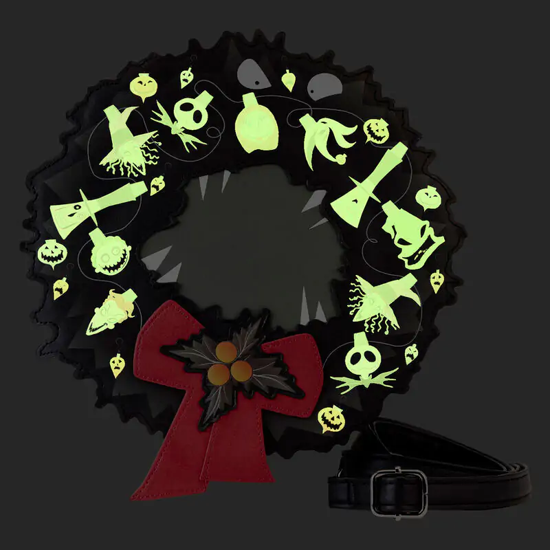 Loungefly Disney Nightmare Before Christmas Wreath String Lights Glow crossbody bag termékfotó