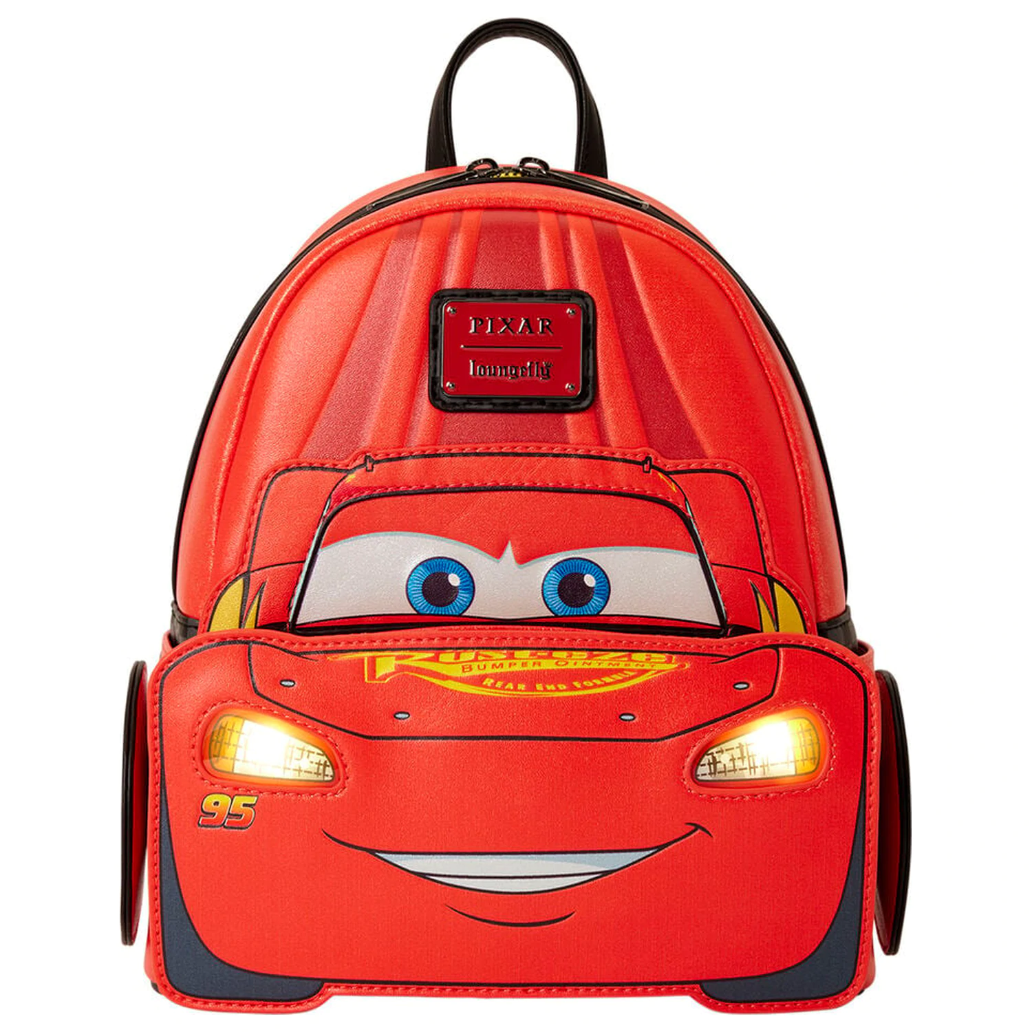Loungefly Disney Pixar Cars 20th Anniversary Lightning McQueen Metallic Light-Up backpack 26cm product photo