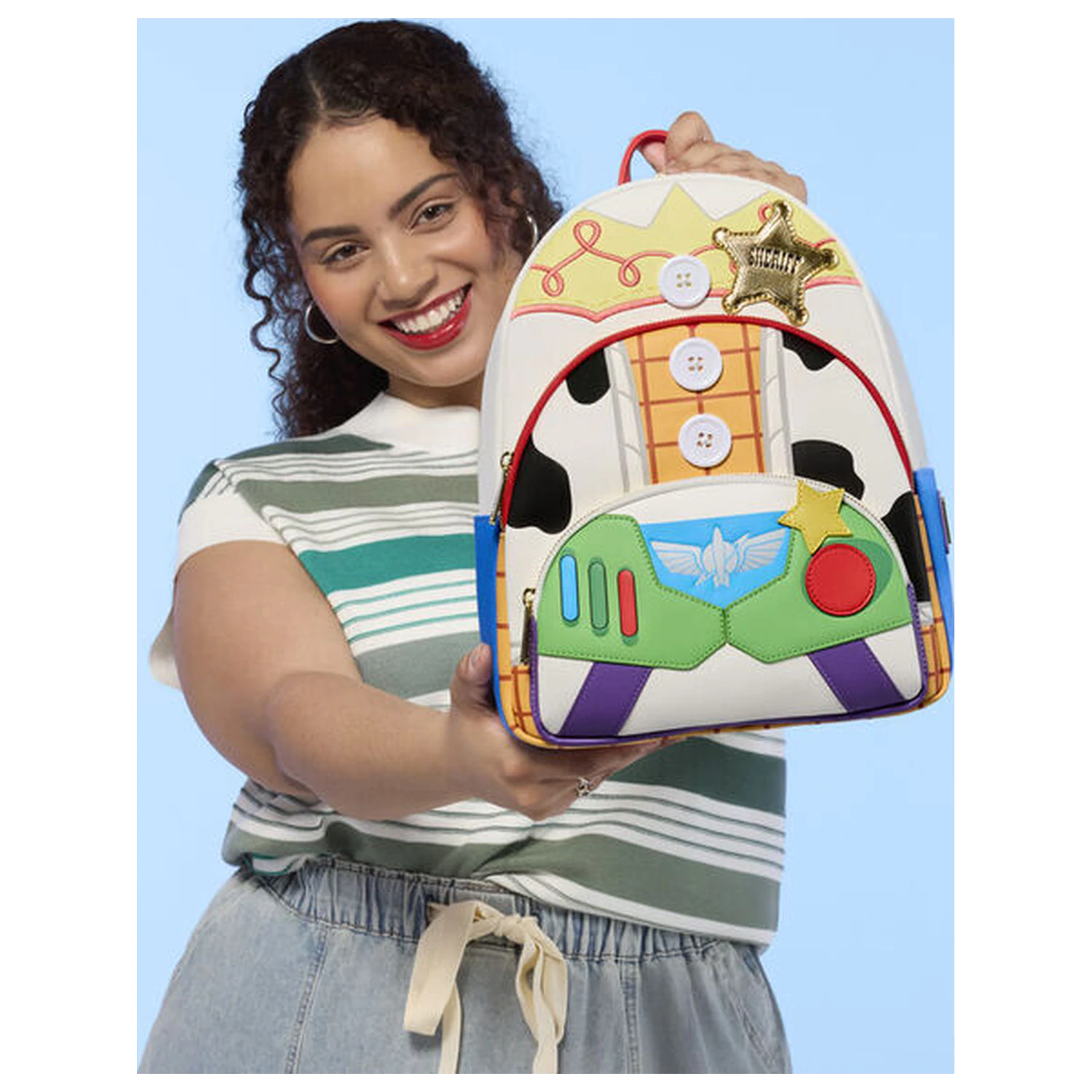 Loungefly Disney Pixar Toy Story 5 Jessie, Woody & Buzz Lightyear backpack 31cm product photo