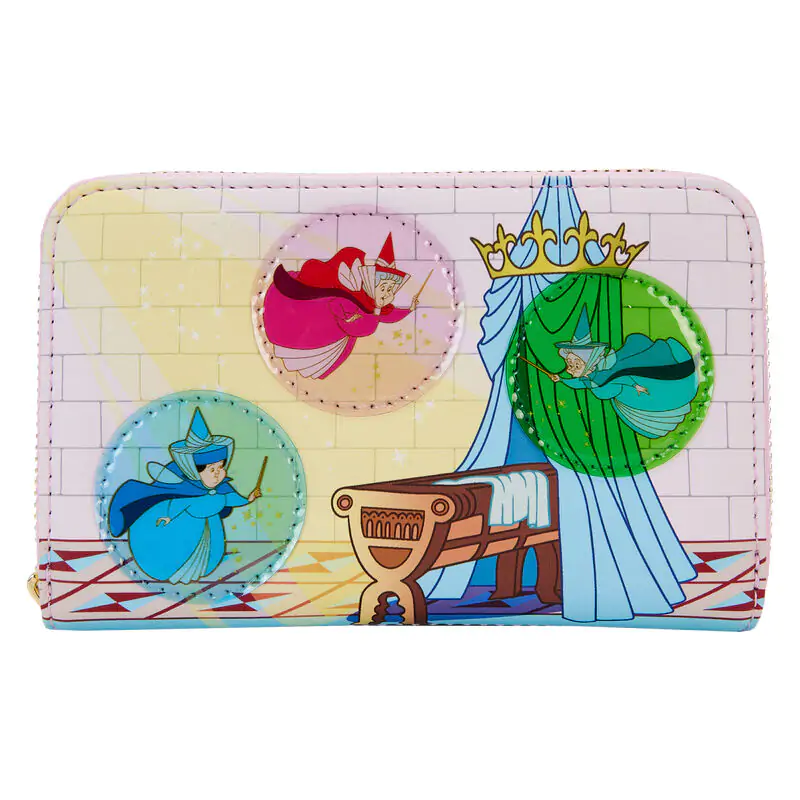 Loungefly Disney Sleeping Beauty Castle Three Good Fairies Stained Glass wallet termékfotó