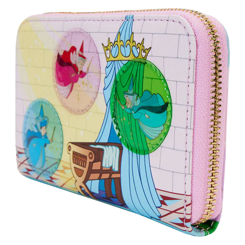 Loungefly Disney Sleeping Beauty Castle Three Good Fairies Stained Glass wallet termékfotó